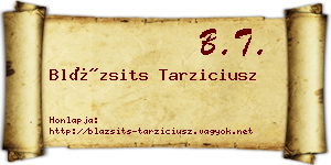 Blázsits Tarziciusz névjegykártya